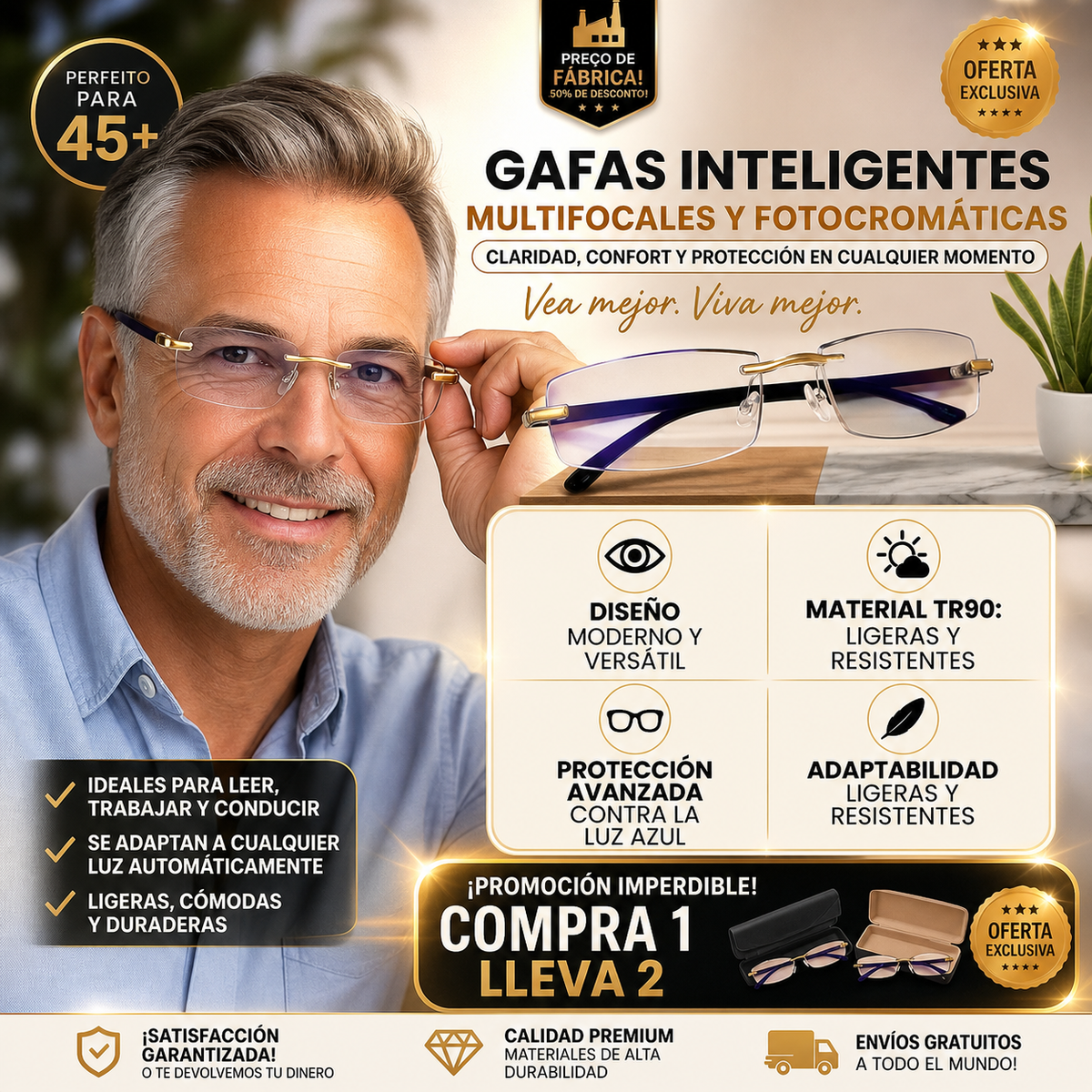 COMBO 2 GAFAS TR90 FOTOCROMATICA